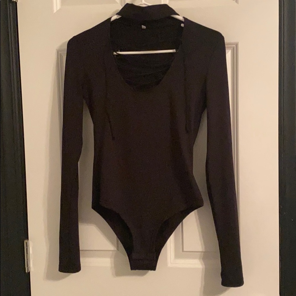 lace up choker bodysuit ッ